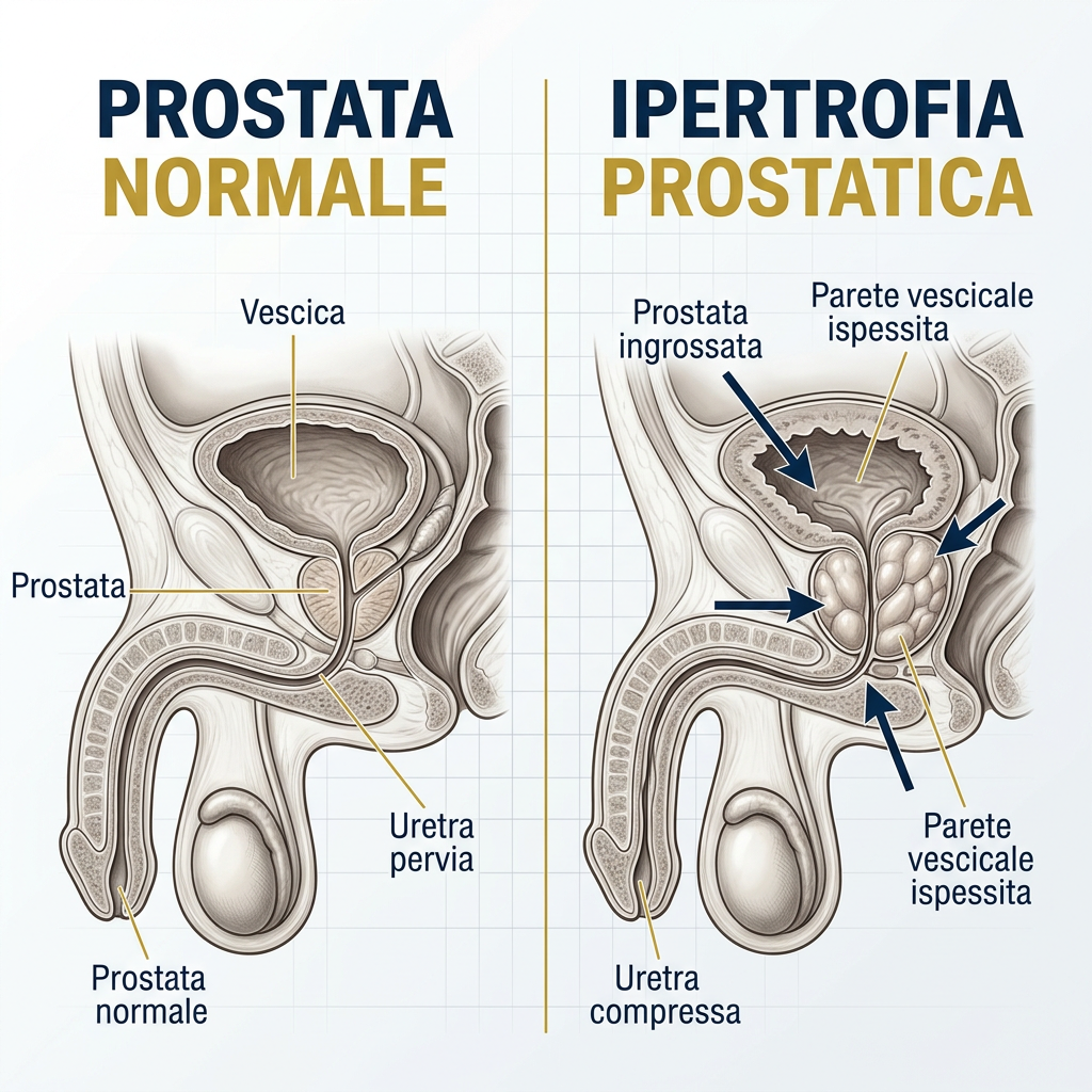 Infografica scientifica: Ipertrofia prostatica benigna: quando preoccuparsi