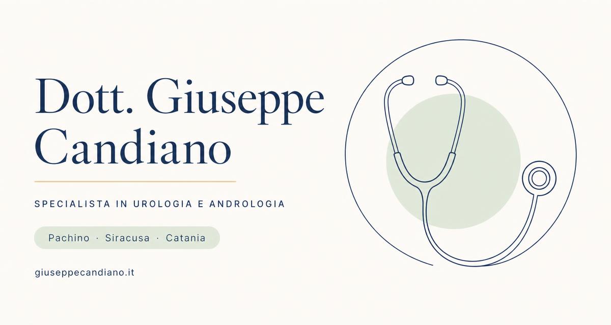 Biglietto social del Dott. Giuseppe Candiano, specialista in Urologia e Andrologia a Pachino, Siracusa e Catania